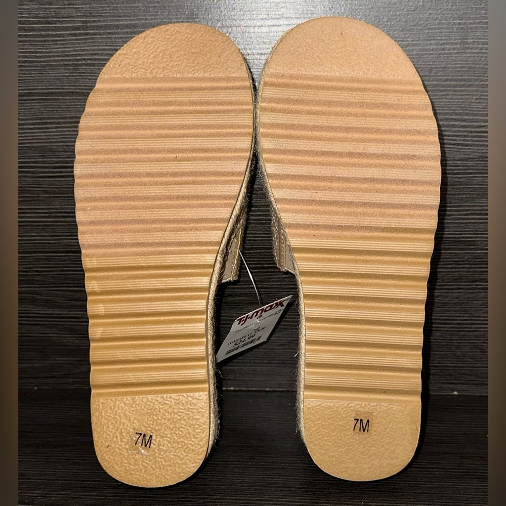 NWT Beach by Matisse Del Mar Platform Tan Woven Slide Sandals Size 7 - Picture 5 of 9